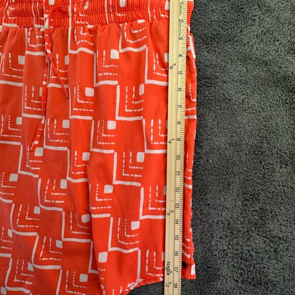 O’neill Women Orange White Skirt Asymmetric Small Drawstring Pull On Geometric - Picture 5 of 16